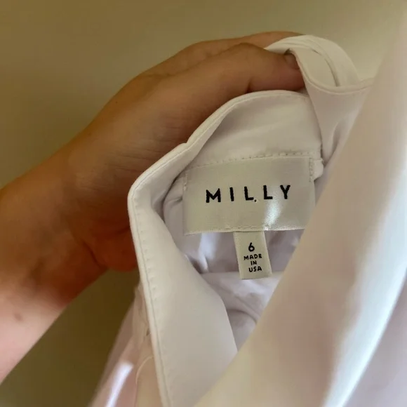 MILLY | Elegant White Halter Dress, Collared, Hi-Low, Fashion Week 2016, Size 6 - Picture 2 of 12